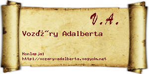 Vozáry Adalberta névjegykártya